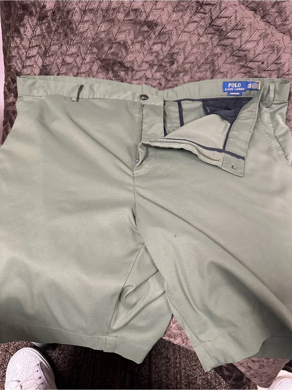 Polo by Ralph Lauren Olive Flat-Front Men’s Shorts Performance